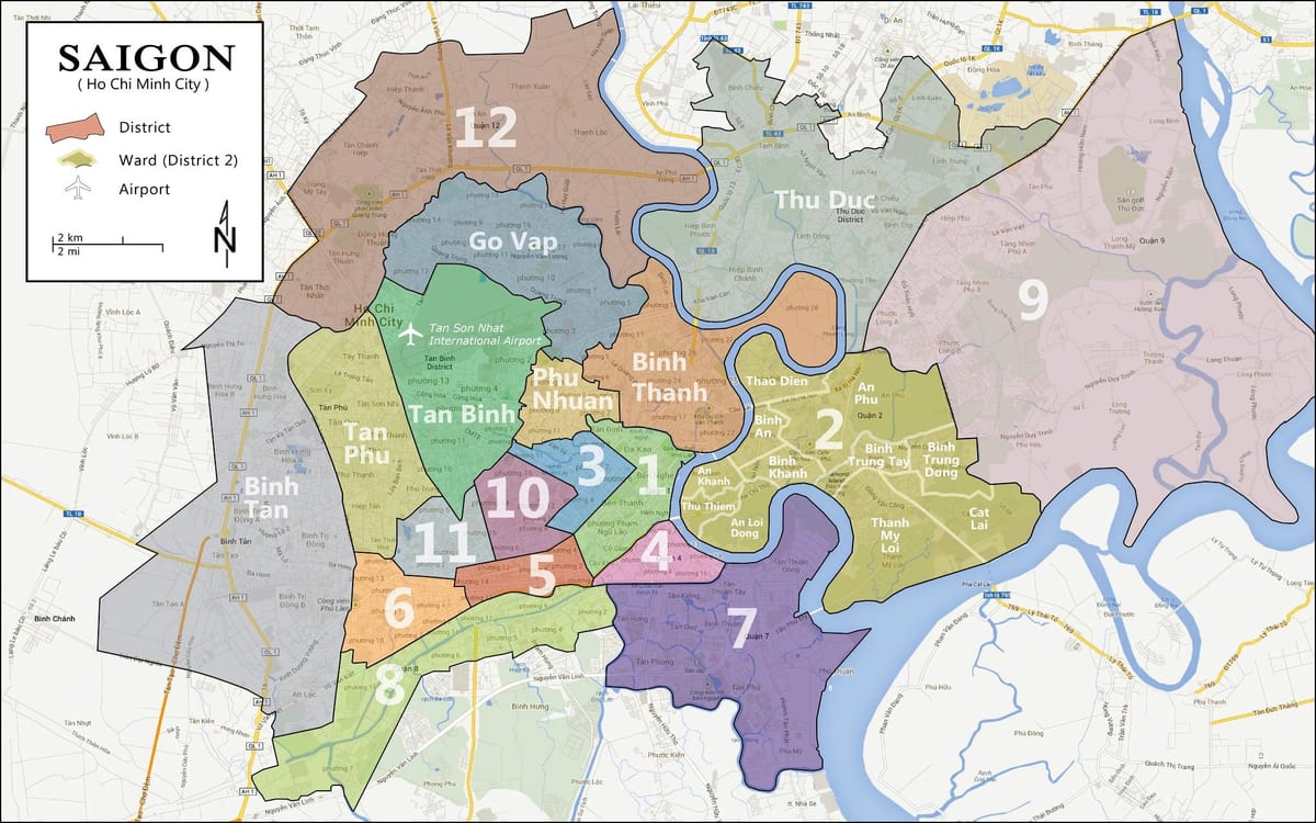 saigon ਸ਼ਹਿਰ ਦਾ ਨਕਸ਼ਾ