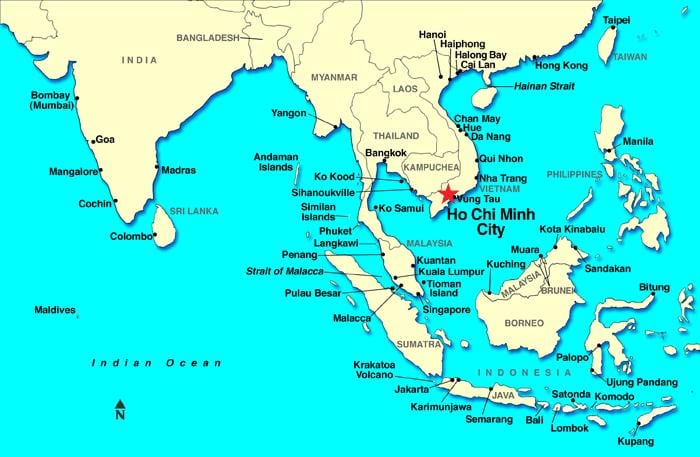 saigon ਸੰਸਾਰ ਦਾ ਨਕਸ਼ਾ